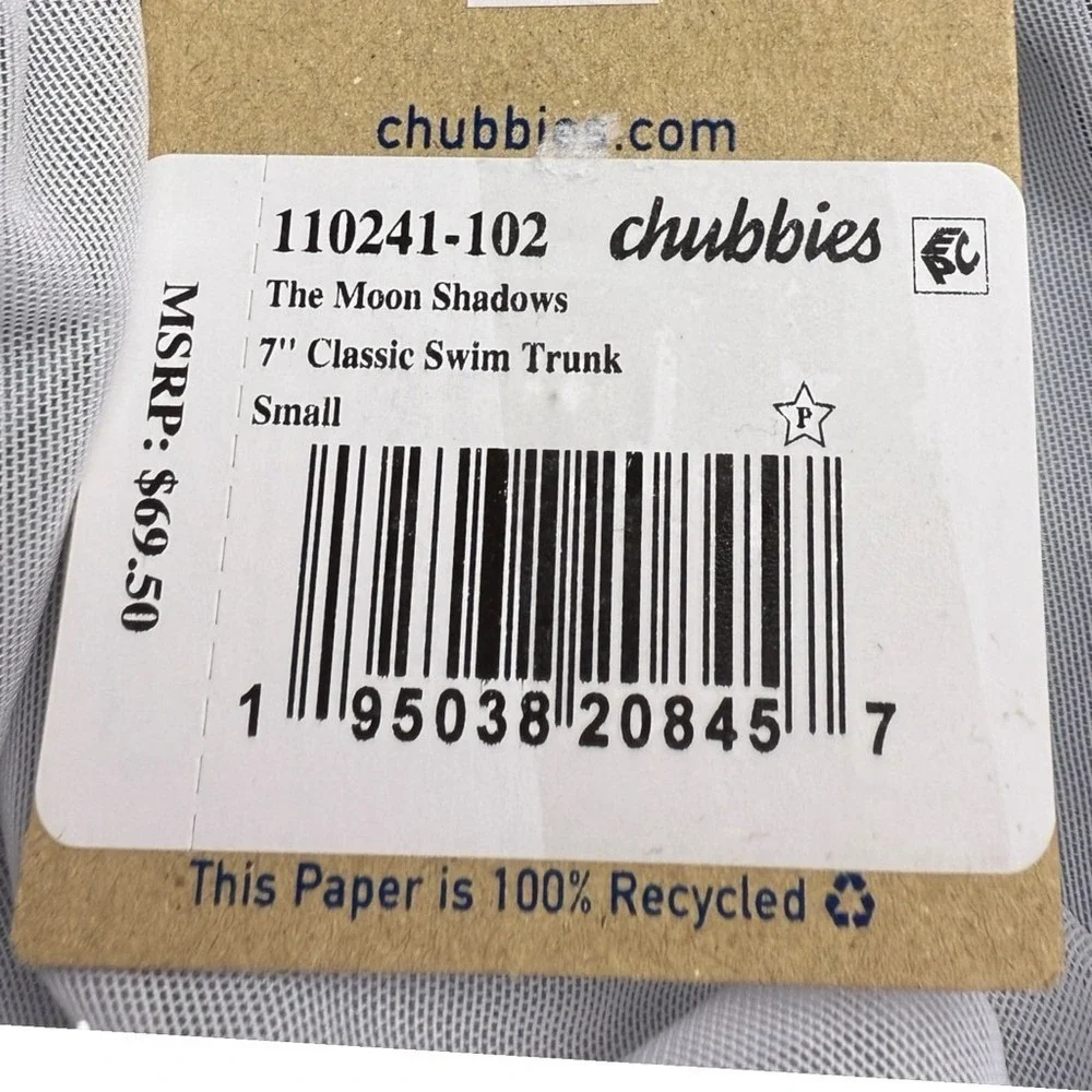 Chubbies Mens Size Small Swim Trunks Moon Shadows 7